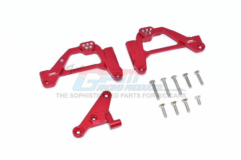 Axial SCX10 III Jeep JL Wrangler (AXI03007) Aluminum Front Shock Mount - 12Pc Set Red