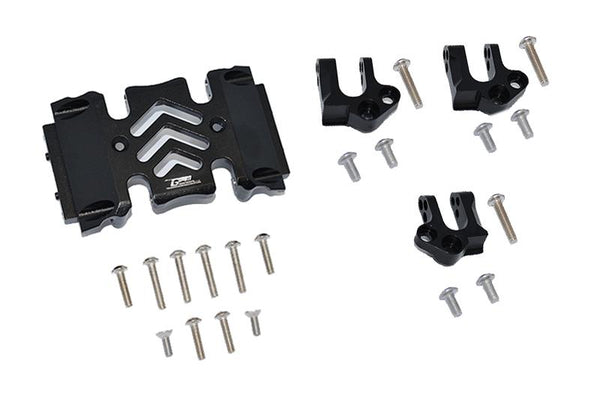 Axial 1:10 SCX10 III Wrangler AXI03007 / Gladiator AXI03006 Aluminum Center Gear Box Case And Mount - 23Pc Set Black