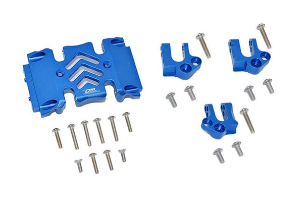 Axial 1:10 SCX10 III Wrangler AXI03007 / Gladiator AXI03006 Aluminum Center Gear Box Case And Mount - 23Pc Set Blue