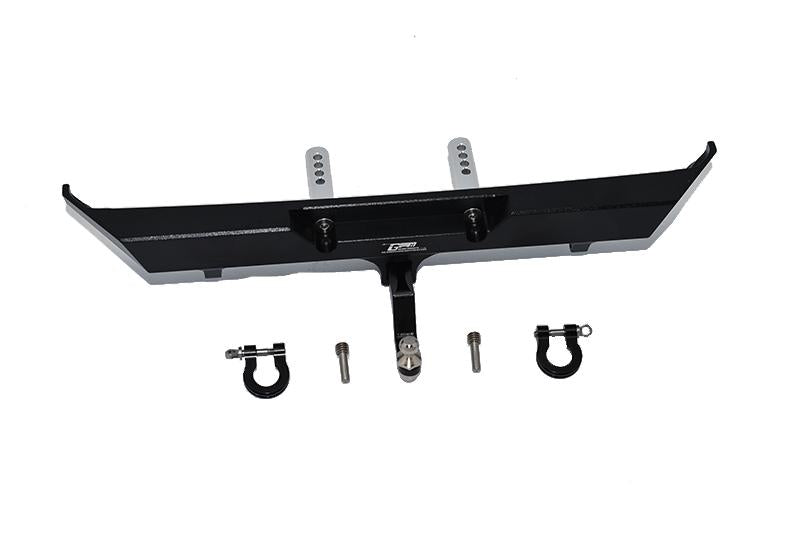 Axial SCX10 III AXI03007 AXI03006 Aluminium Rear Bumper + D-Rings + Tow Hook - 5Pc Set Black