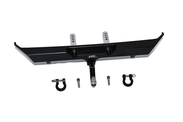 Axial SCX10 III AXI03007 AXI03006 Aluminium Rear Bumper + D-Rings + Tow Hook - 5Pc Set Black
