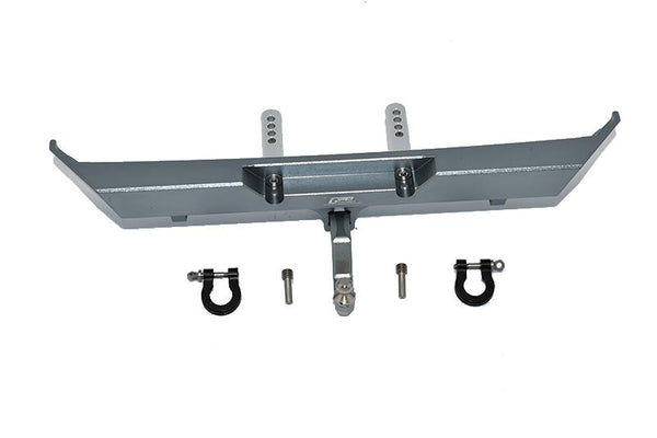 Axial SCX10 III AXI03007 AXI03006 Aluminium Rear Bumper + D-Rings + Tow Hook - 5Pc Set Gray Silver