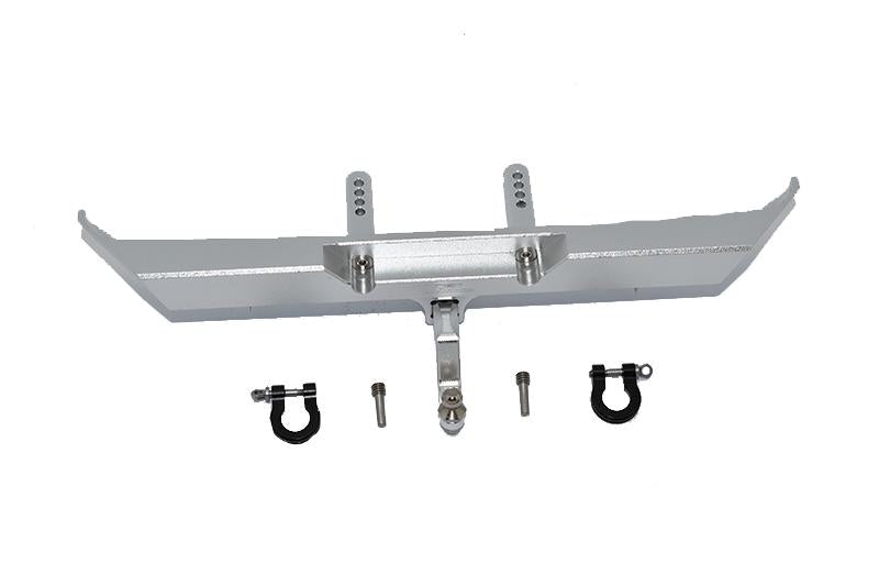 Axial SCX10 III AXI03007 AXI03006 Aluminium Rear Bumper + D-Rings + Tow Hook - 5Pc Set Silver