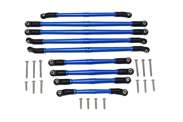 Axial 1/10 SCX10 III JT Gladiator (AXI03006) Aluminum Adjustable Tie Rods - 9Pc Set Blue