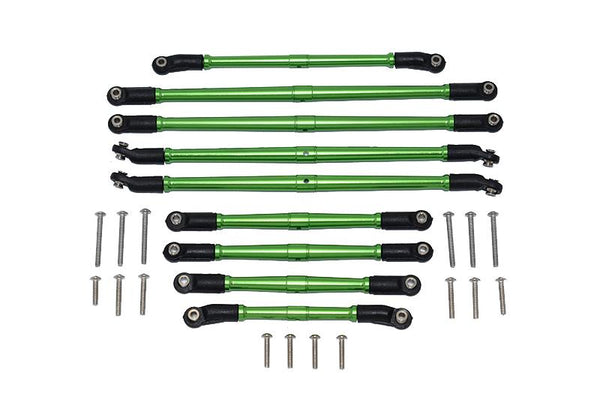 Axial 1/10 SCX10 III JT Gladiator (AXI03006) Aluminum Adjustable Tie Rods - 9Pc Set Green