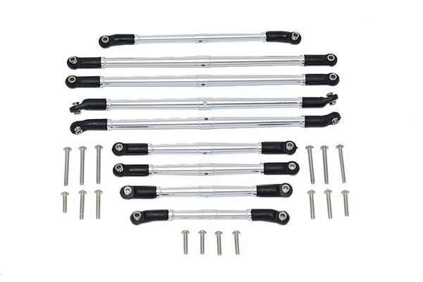 Axial 1/10 SCX10 III JT Gladiator (AXI03006) Aluminum Adjustable Tie Rods - 9Pc Set Silver