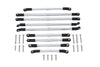 Axial 1/10 SCX10 III JT Gladiator (AXI03006) Aluminum Adjustable Tie Rods - 9Pc Set Silver