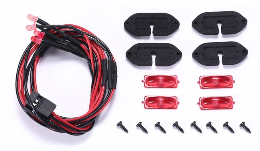 R/C Scale Accessories : RC Car Chassis Lights For Axial SCX10 III Jeep JL Wrangler (AXI03007) - 18Pc  Set Red