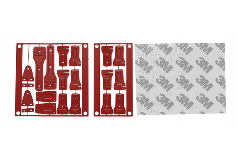 R/C Scale Accessories : Stainless Steel Door Hinges For Axial Scx10 III Jeep Jl Wrangler (AXI03007) - 26Pc Set Red