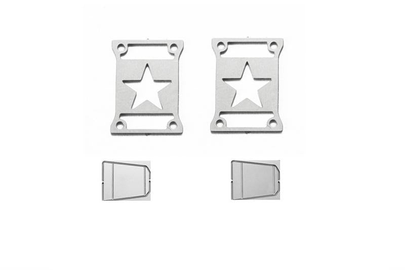 R/C Scale Accessories : Taillight Cover (Style A) For Axial SCX10 III Jeep Jl Wrangler AXI03007 - 4Pc Set Silver