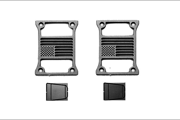 R/C Scale Accessories : Taillight Cover (Style C) For Axial SCX10 III Jeep Jl Wrangler AXI03007 - 4Pc Set Black