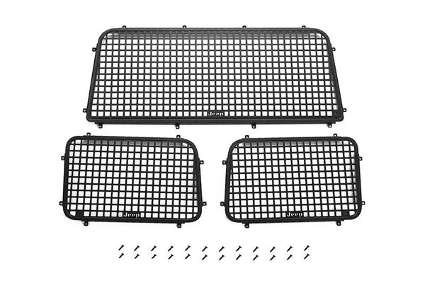 R/C Scale Accessories : Rear Side Window Guards For Axial Scx10 III Jeep Jl Wrangler AXi03007 - 27Pc Set Black
