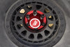 Aluminum Wheel Lock (Silver Inlay Design) For Axial 1/6 SCX6 Jeep JLU Wrangler AXI05000 - 4Pc Set Black