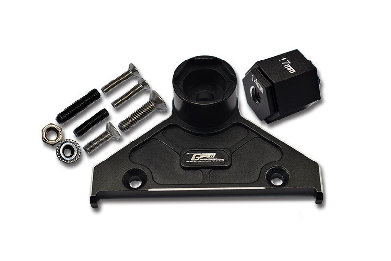 Aluminium Alloy Rear Spare Wheel Positioning Bracket For Axial 1/6 SCX6 Jeep JLU Wrangler AXI05000 - 10Pc Set Black