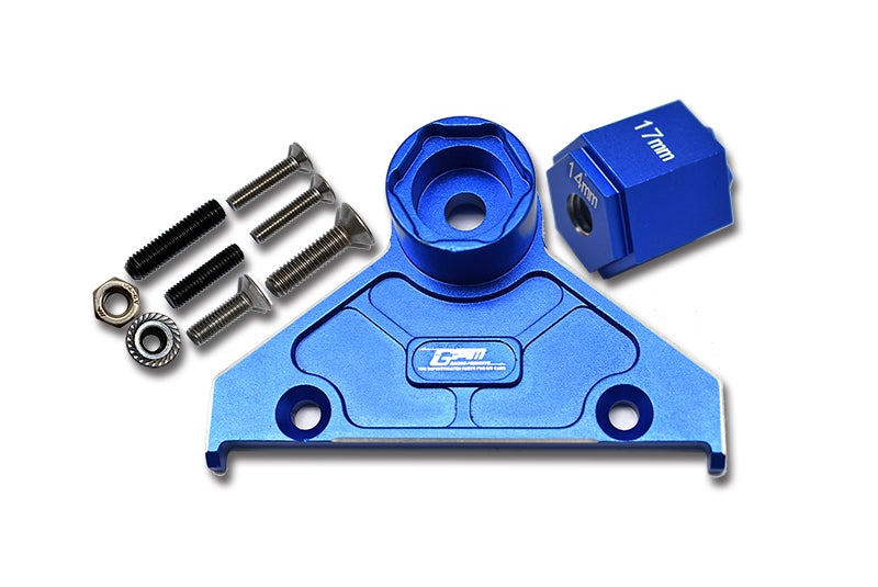 Aluminium Alloy Rear Spare Wheel Positioning Bracket For Axial 1/6 SCX6 Jeep JLU Wrangler AXI05000 - 10Pc Set Blue