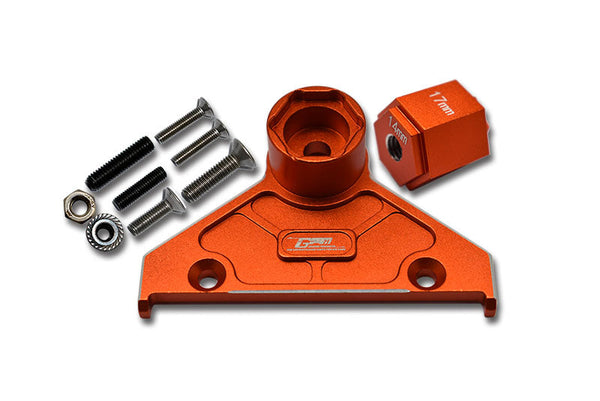 Aluminium Alloy Rear Spare Wheel Positioning Bracket For Axial 1/6 SCX6 Jeep JLU Wrangler AXI05000 - 10Pc Set Orange