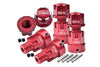 Aluminum 7075-T6 Hex Adapters (+20Mm) And Wheel Lock For Axial 1/6 SCX6 Jeep JLU Wrangler AXI05000 Upgrades - Red