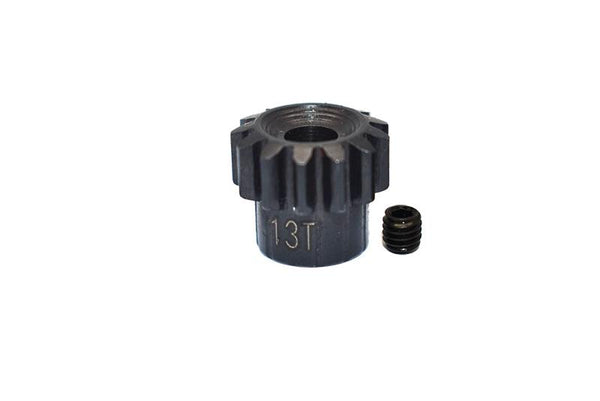 High Carbon Steel Motor Gear 13T For Axial 1/6 SCX6 Jeep JLU Wrangler AXI05000 - 2Pc Set Black