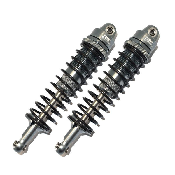 Aluminum Front Or Rear Thickened Spring Dampers 145mm For Axial 1/6 SCX6 Jeep JLU Wrangler AXI05000 - 2Pc Set Gray Silver