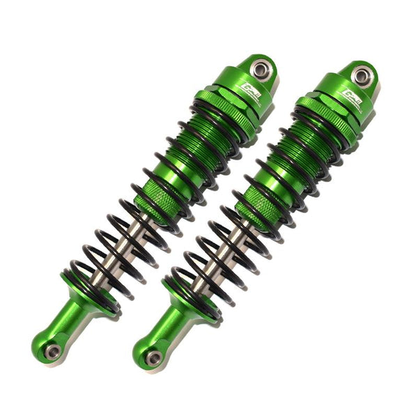 Aluminum Front Or Rear Thickened Spring Dampers 145mm For Axial 1/6 SCX6 Jeep JLU Wrangler AXI05000 - 2Pc Set Green