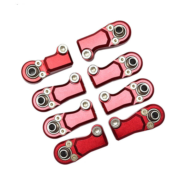 Front Link Bar Aluminum Ball Ends For Axial 1/6 SCX6 Jeep JLU Wrangler AXI05000 - 8Pc Set Red