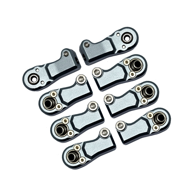 Rear Link Bar Aluminum Ball Ends For Axial 1/6 SCX6 Jeep JLU Wrangler AXI05000 - 8Pc Set Gray Silver