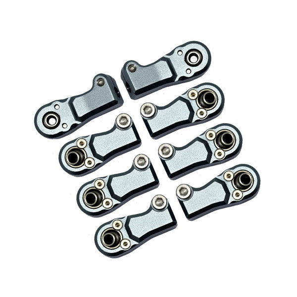 Rear Link Bar Aluminum Ball Ends For Axial 1/6 SCX6 Jeep JLU Wrangler AXI05000 - 8Pc Set Gray Silver