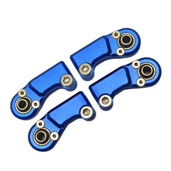 Front Steering Tie Rod Aluminum Ball Ends For Axial 1/6 SCX6 Jeep JLU Wrangler AXI05000 - 4Pc Set Blue