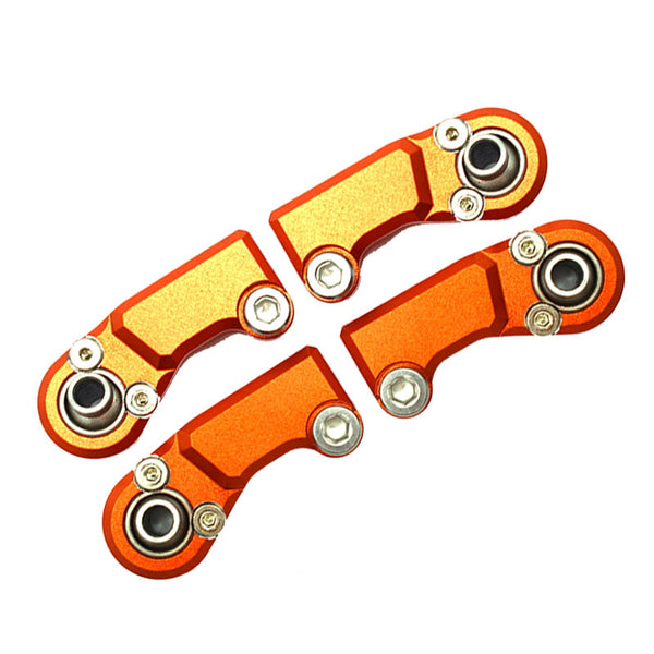 Front Steering Tie Rod Aluminum Ball Ends For Axial 1/6 SCX6 Jeep JLU Wrangler AXI05000 - 4Pc Set Orange