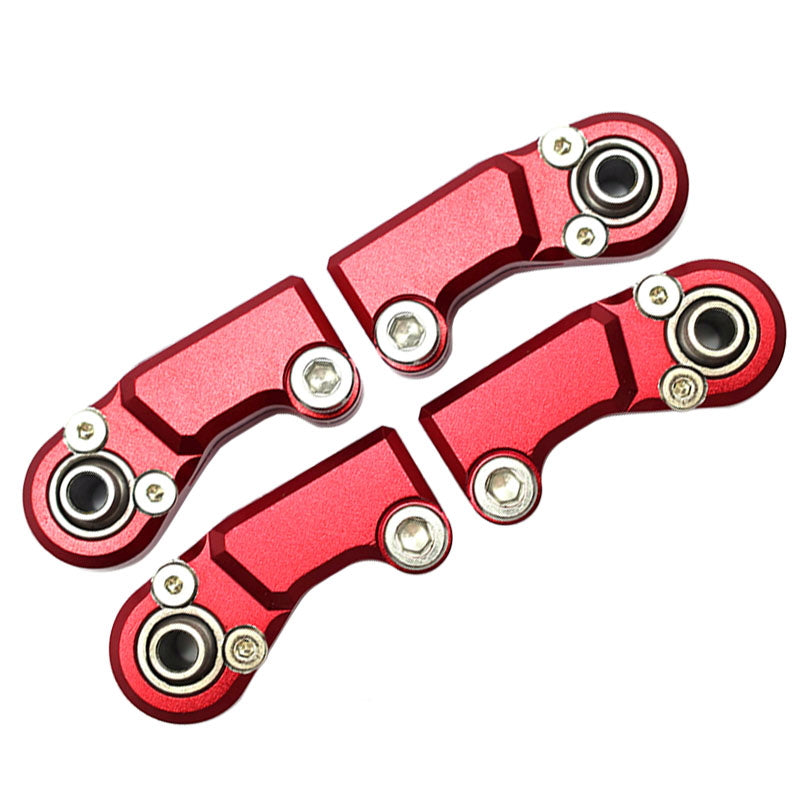 Front Steering Tie Rod Aluminum Ball Ends For Axial 1/6 SCX6 Jeep JLU Wrangler AXI05000 - 4Pc Set Red