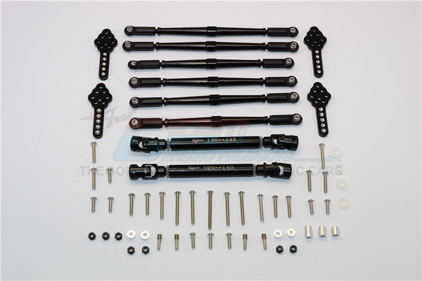 Axial SCX10 (AX90022) Aluminum Chassis Lift Combo (Switch From 77mm To 87mm) - 62Pcs Set Black