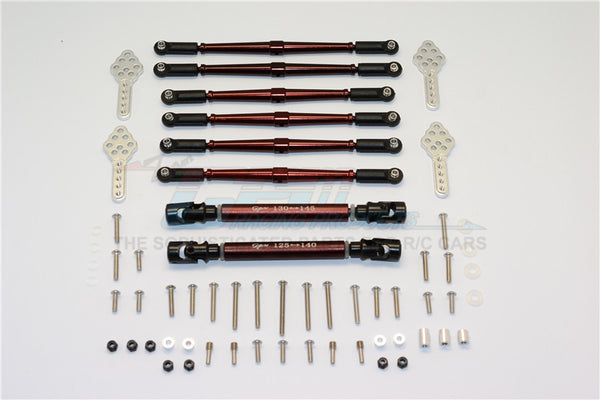 Axial SCX10 (AX90022) Aluminum Chassis Lift Combo (Switch From 77mm To 87mm) - 62Pcs Set Brown