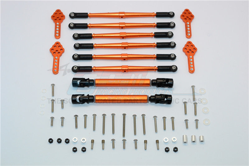 Axial SCX10 (AX90022) Aluminum Chassis Lift Combo (Switch From 77mm To 87mm) - 62Pcs Set Orange