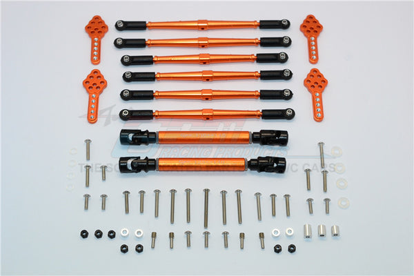 Axial SCX10 (AX90022) Aluminum Chassis Lift Combo (Switch From 77mm To 87mm) - 62Pcs Set Orange