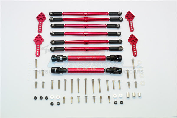 Axial SCX10 (AX90022) Aluminum Chassis Lift Combo (Switch From 77mm To 87mm) - 62Pcs Set Red