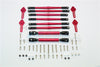 Axial SCX10 (AX90022) Aluminum Chassis Lift Combo (Switch From 77mm To 87mm) - 62Pcs Set Red