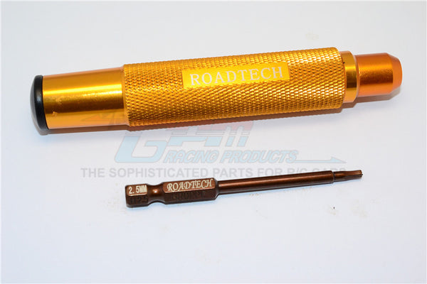 Magnetic 2.5mm Hex Driver With Pin - 2Pcs Set Gold