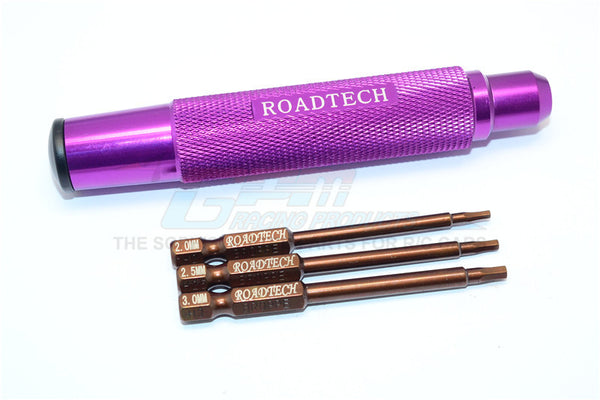 Magnetic Hex Driver With Pin (2, 2.5, 3mm) - 4Pcs Set Purple
