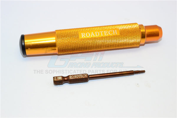 Magnetic 2mm Hex Driver With Pin - 2Pcs Set Gold