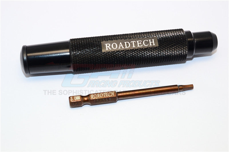 Magnetic 3mm Hex Driver With Pin - 2Pcs Set Black