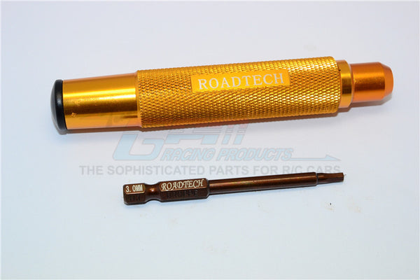 Magnetic 3mm Hex Driver With Pin - 2Pcs Set Gold