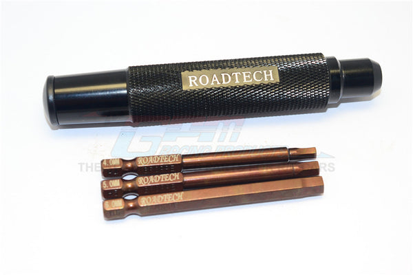 Magnetic Hex Driver With Pin (4,5,6mm) - 4Pcs Set Black