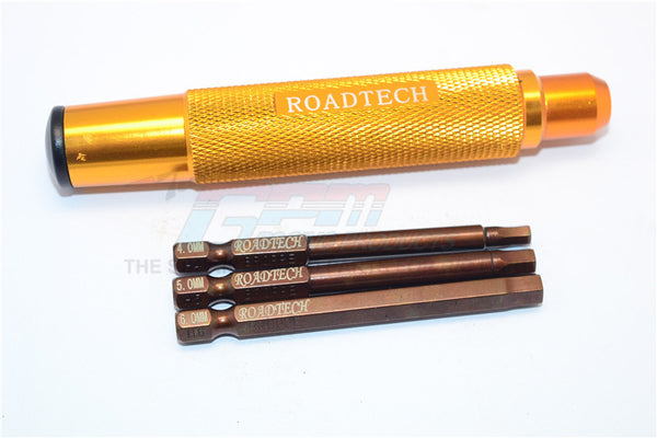 Magnetic Hex Driver With Pin (4,5,6mm) - 4Pcs Set Gold