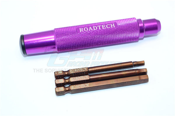 Magnetic Hex Driver With Pin (4,5,6mm) - 4Pcs Set Purple