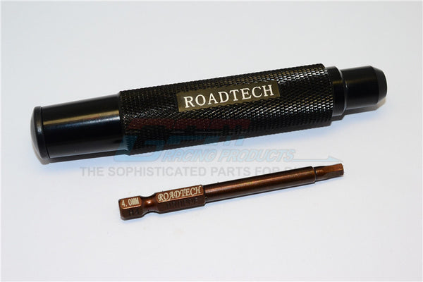 Magnetic 4mm Hex Driver With Pin - 2Pcs Set Black