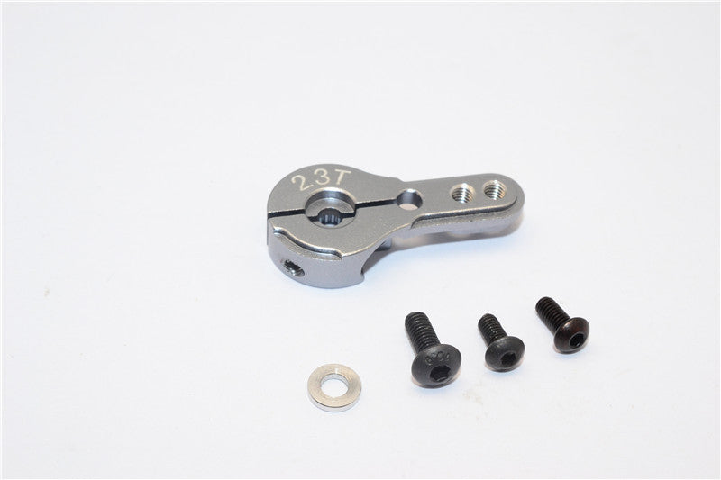 Aluminum Servo Horn For 23T Spline Output Shaft (For Airtronics/Sr/Ko/Sanwa) - 1Pc Gray Silver