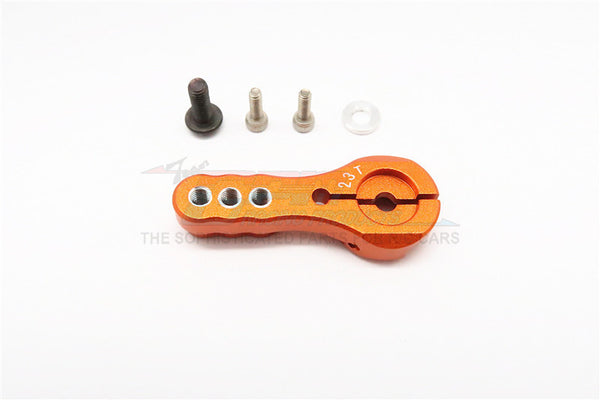 Aluminum Servo Horn For 23T Spline Output Shaft 3 Holes Design For Airtronics/Ko/Jr - 1Pc Orange