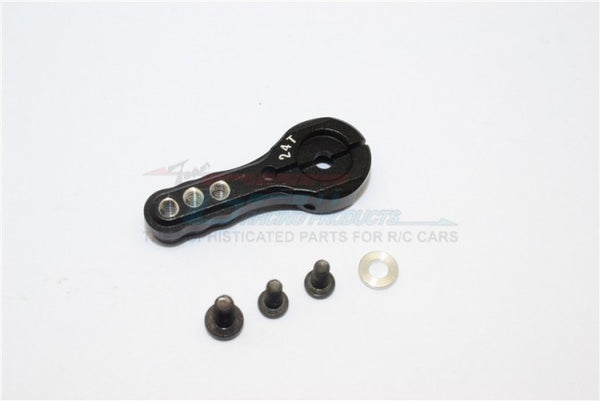 Aluminum Servo Horn For 24T Spline Output Shaft 3 Holes Design For Airtronics/Ko/Jr - 1Pc Black