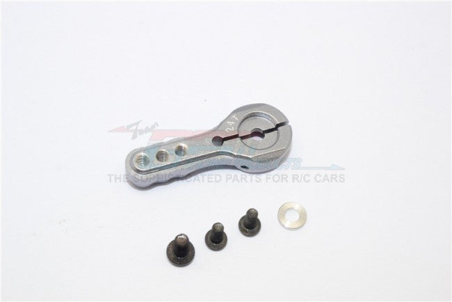 Aluminum Servo Horn For 24T Spline Output Shaft 3 Holes Design For Airtronics/Ko/Jr - 1Pc Gray Silver