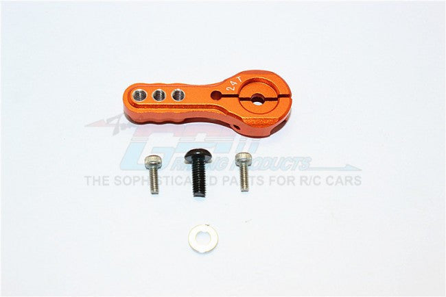 Aluminum Servo Horn For 24T Spline Output Shaft 3 Holes Design For Airtronics/Ko/Jr - 1Pc Orange